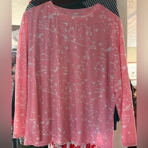 Pink Abstract Print Women's Top